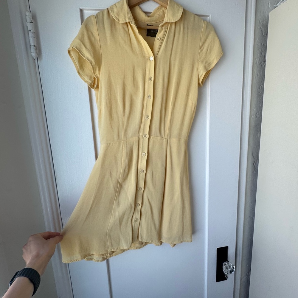 Reformation Yellow Mini Sundress with Peter Pan Collar